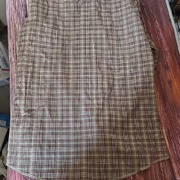 Wrangler Men's Tan Plaid Button Down Shirt - Picture 3 of 3